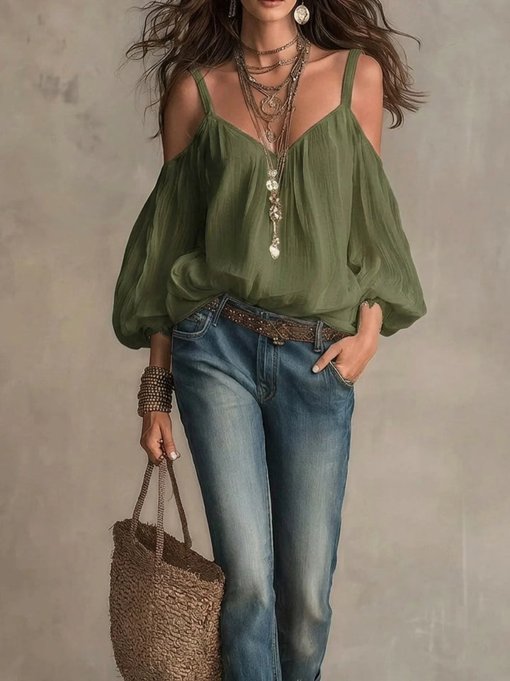 Elena Off Shoulder Boho Blouse