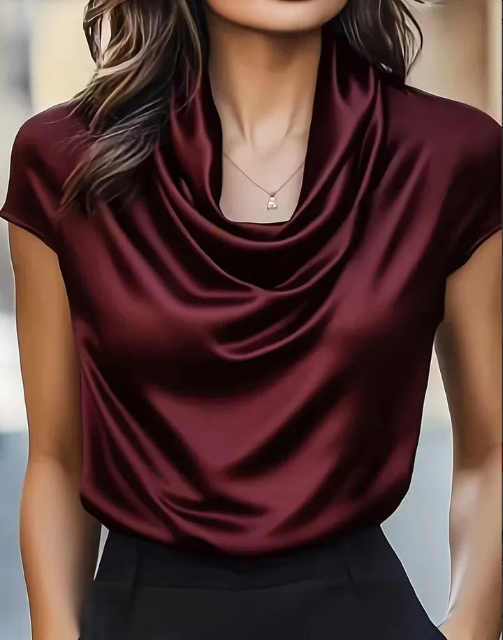 Martina Cowl Neck Satin Shirt