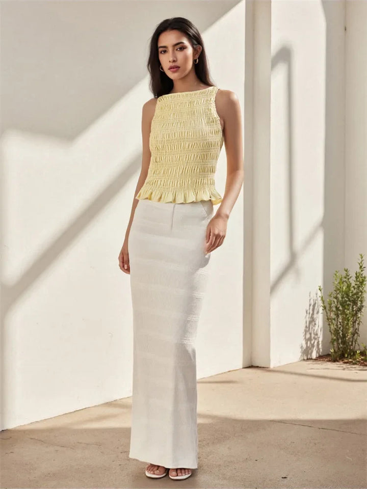 Savannah Ruffle Hem Sleeveless Top
