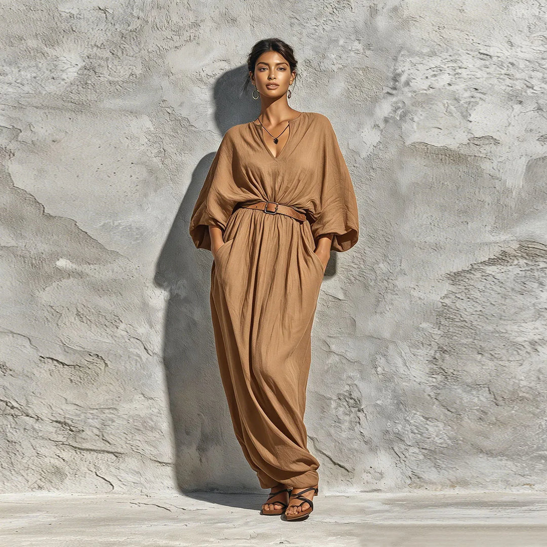 Maya Adjustable Waist Long Dress