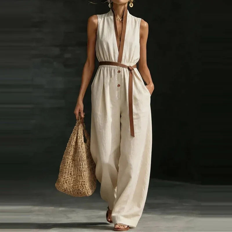 Amelie V Neck Wide Leg Jumpsuit