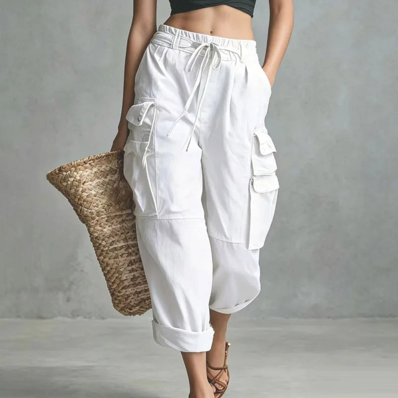 Elodie Relaxed Drawstring Cargo Pants