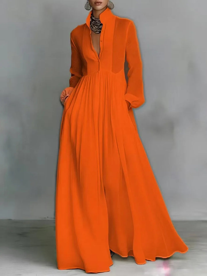 Delphina Flowing Pleated Maxi Dress