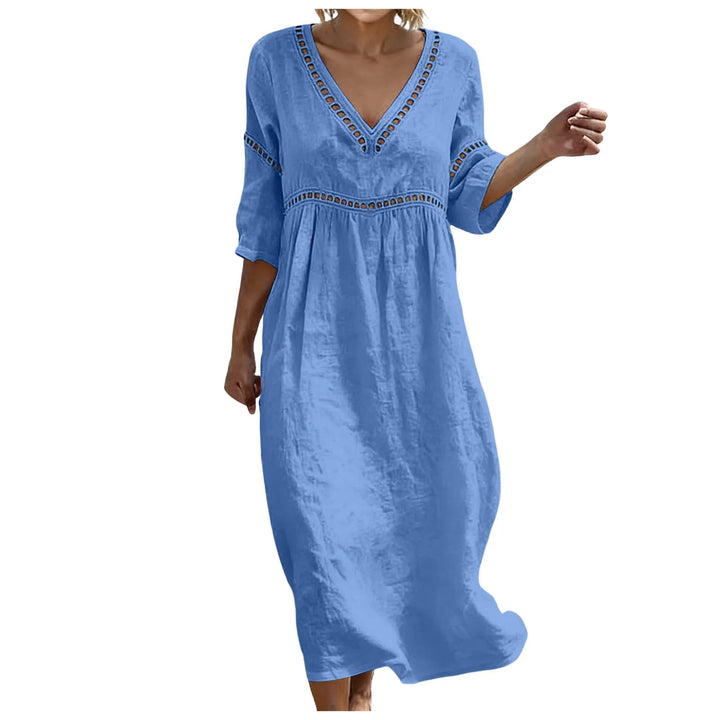 Polina Embellished V Neck Boho Maxi Dress