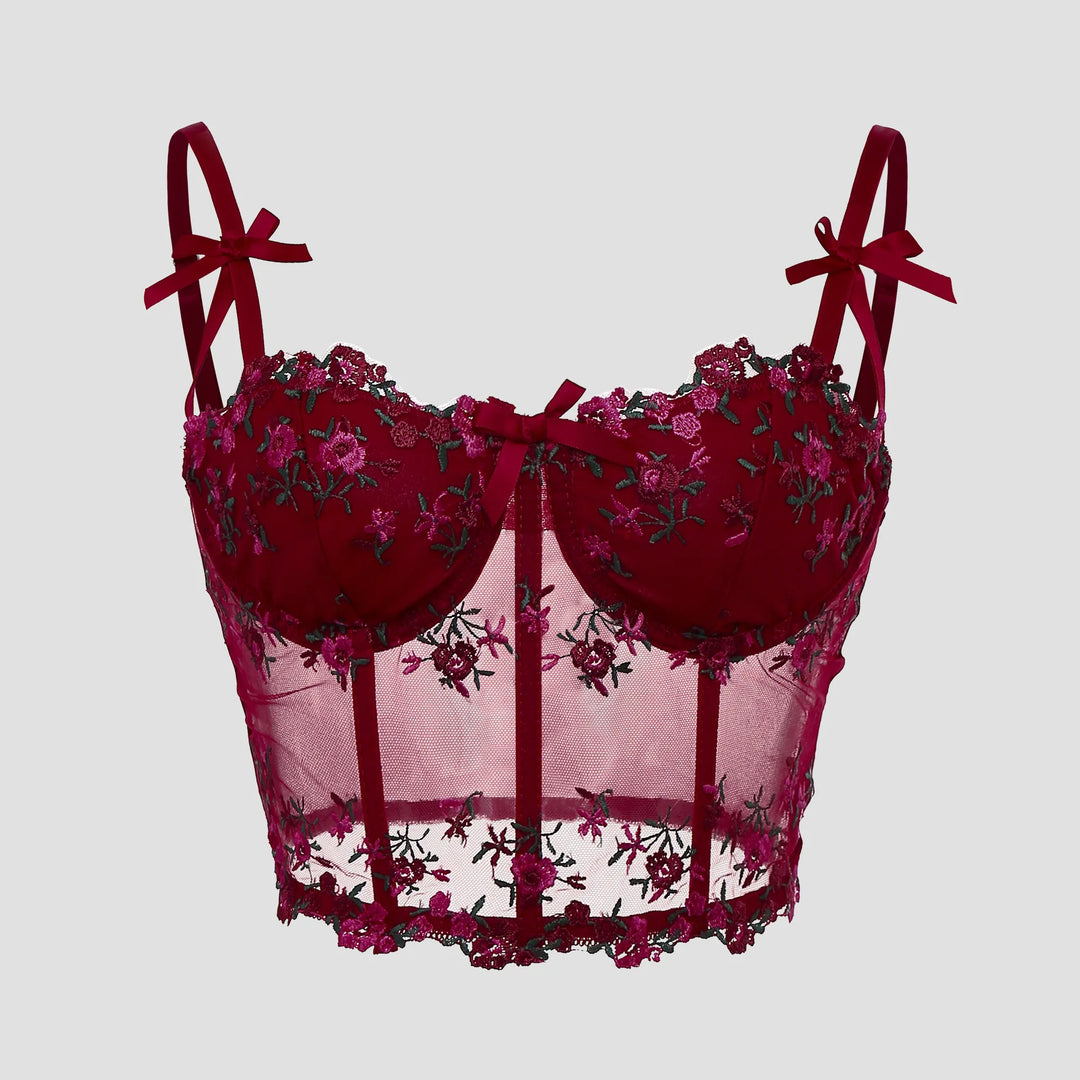 Sofie Floral Embroidered Corset Top