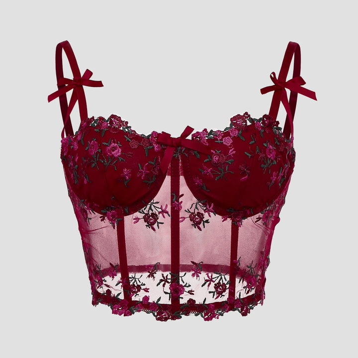 Sofie Floral Embroidered Corset Top