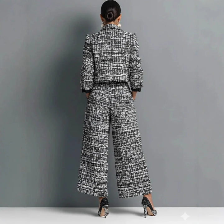 Rosette Notch Lapel Jacket Set