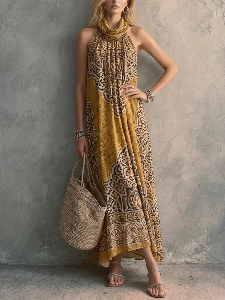 Cynthia Bohemian Halter Maxi Dress