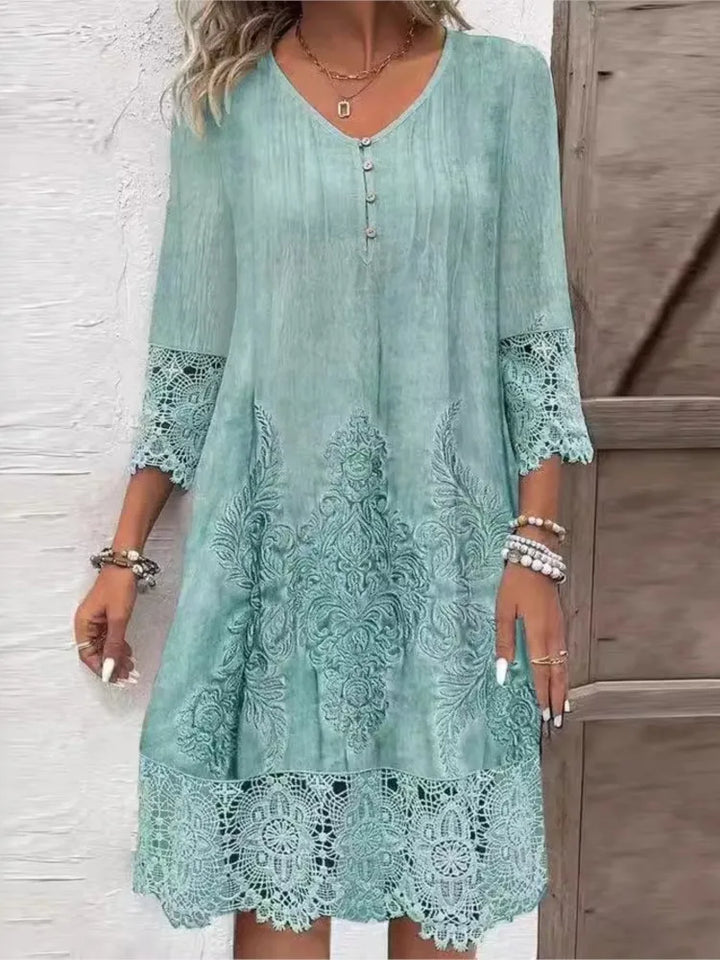 Adeline Lace Trim Midi Dress