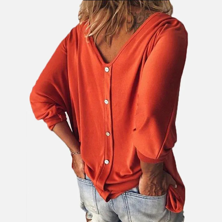 Giselle V-Neck Button Top