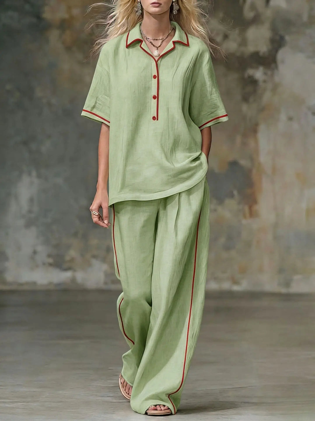 Margaux Relaxed Wide Leg Pant Set