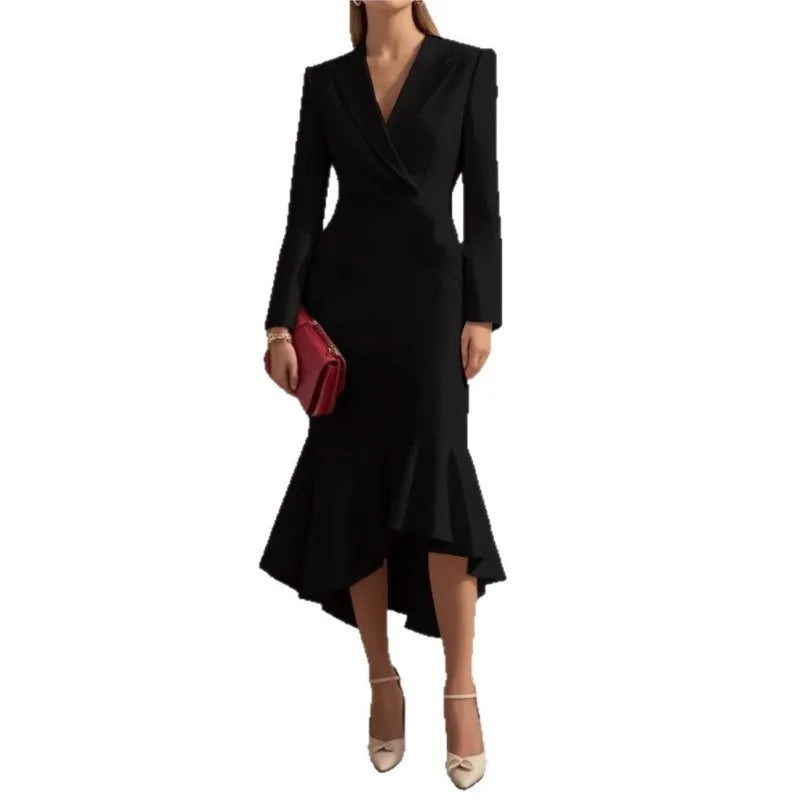 Vesna Notched Lapel Dress