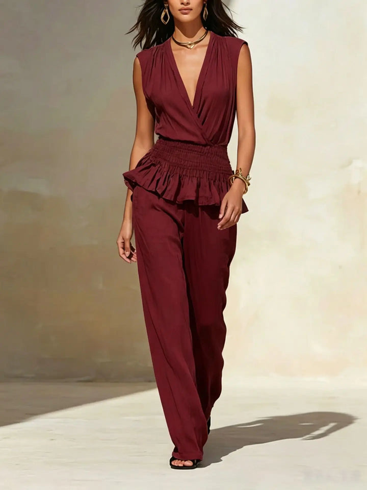 Aya Ruffle Peplum Jumpsuit
