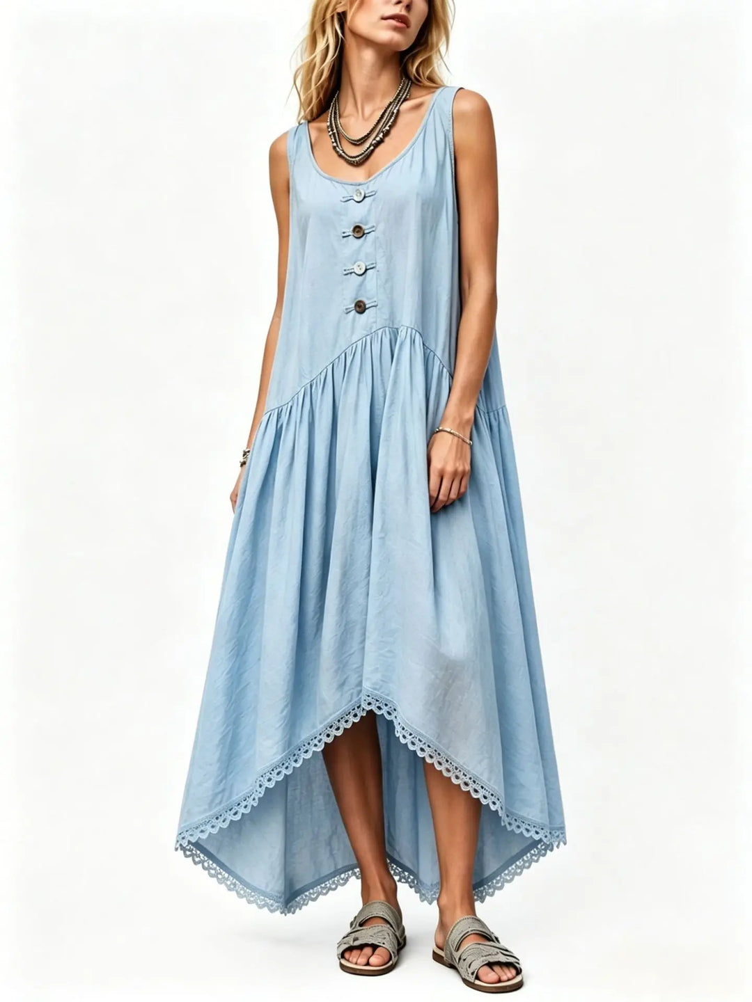 Tessa Flowy Asymmetrical Midi Dress