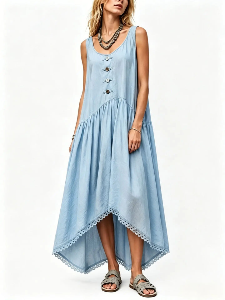 Tessa Flowy Asymmetrical Midi Dress