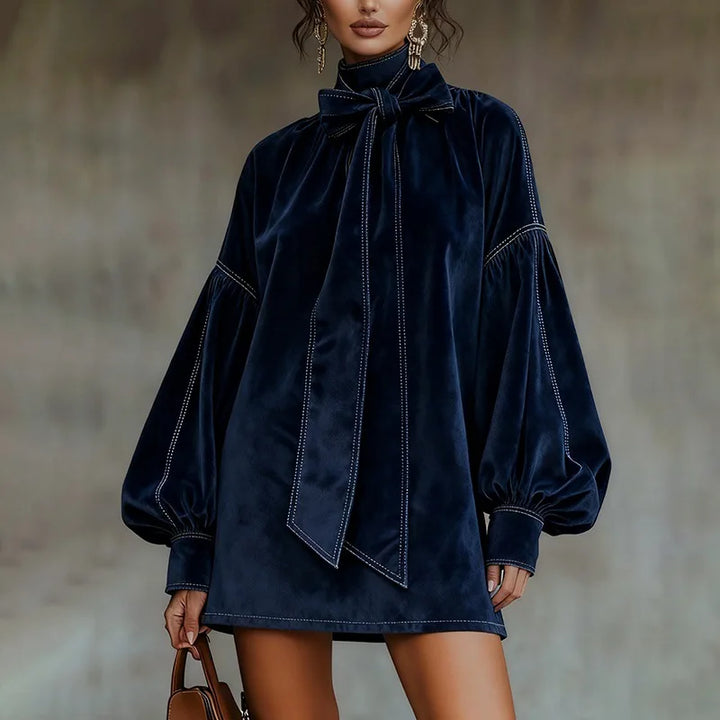 Aurelie Bow Tie Mini Dress