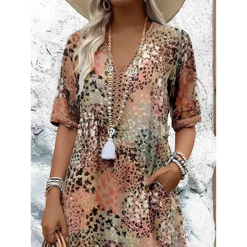 Valeska Boho Printed Midi Dress