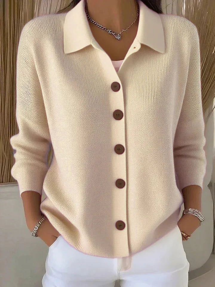 Natasha Collared Knit Cardigan