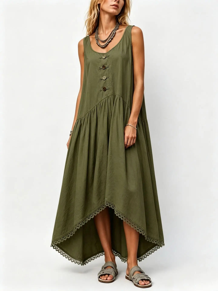 Tessa Flowy Asymmetrical Midi Dress