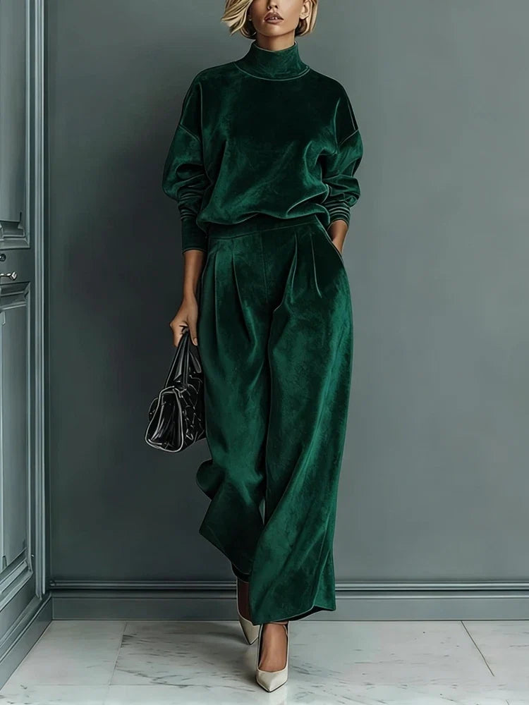 Ameera High Neck Velvet Set
