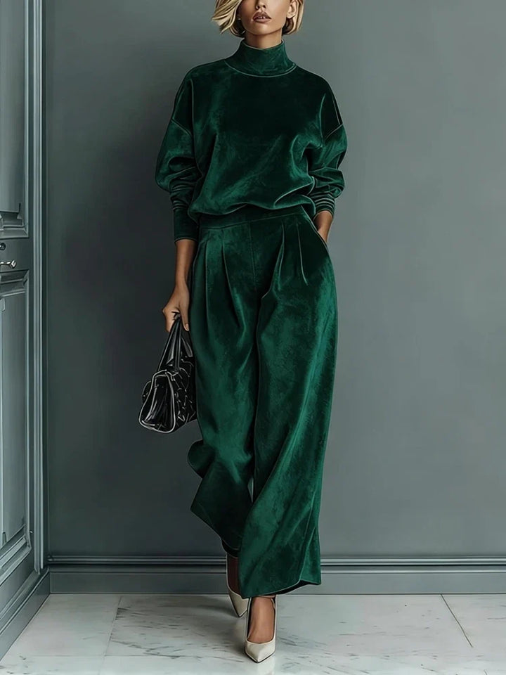 Ameera High Neck Velvet Set