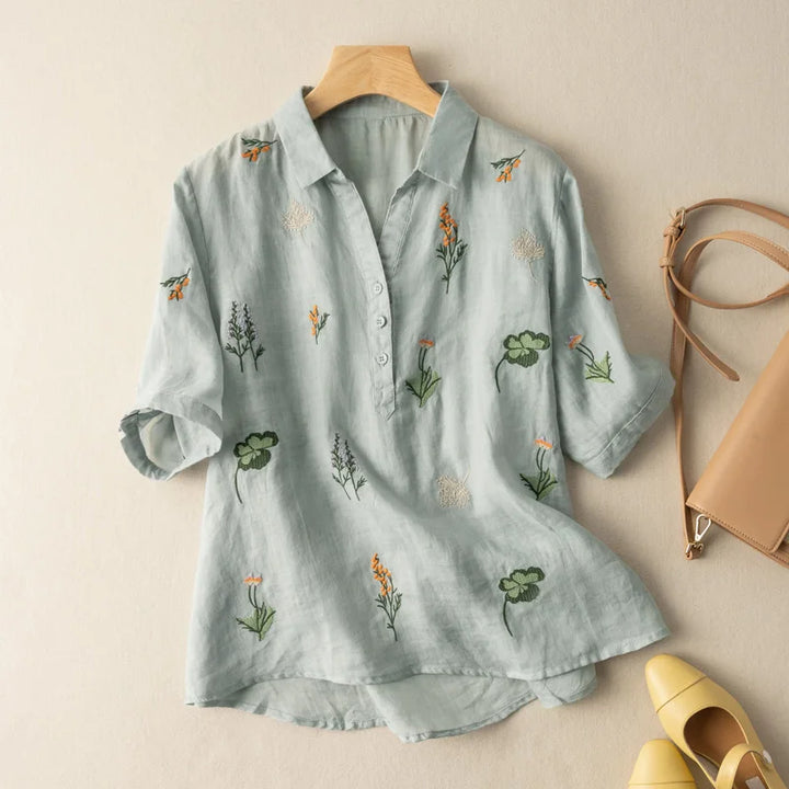 Brookie Embroidered Linen Blouse