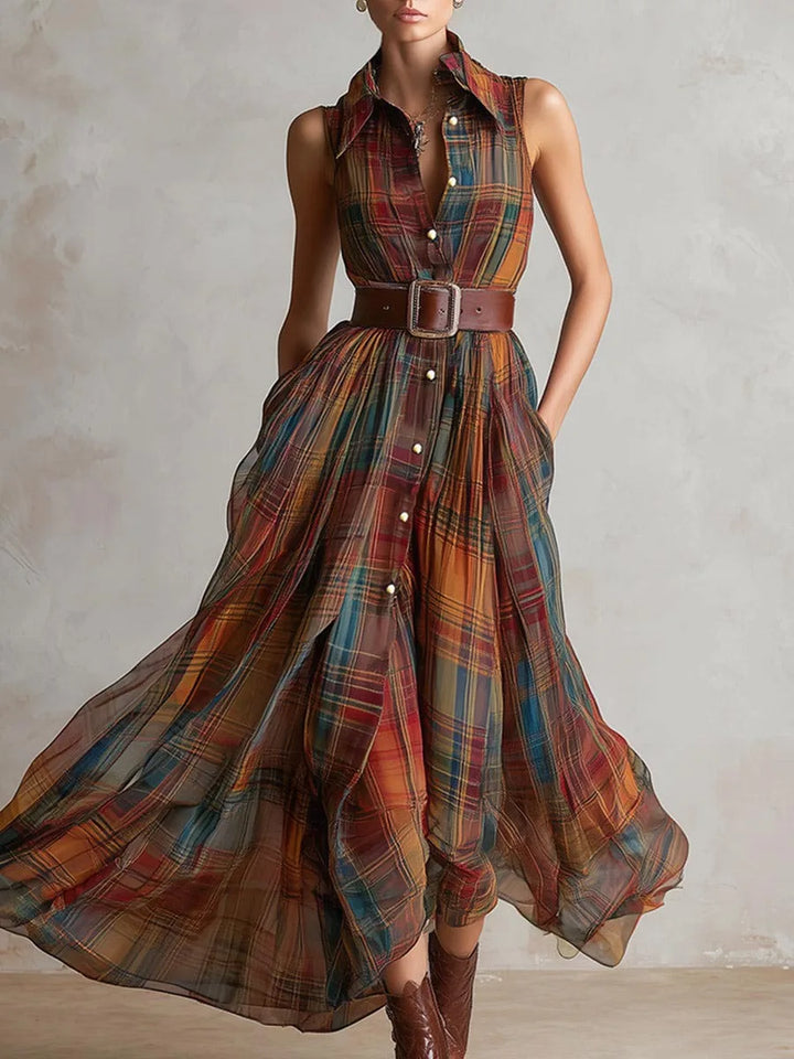 Rebecca Plaid Bohemian Maxi Dress