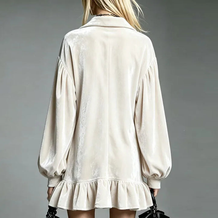 Anna Velvet Ruffle Mini Dress