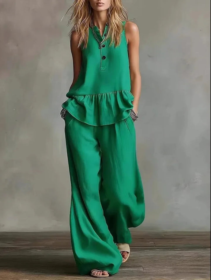 Skyla Casual Wide Leg Pants Set