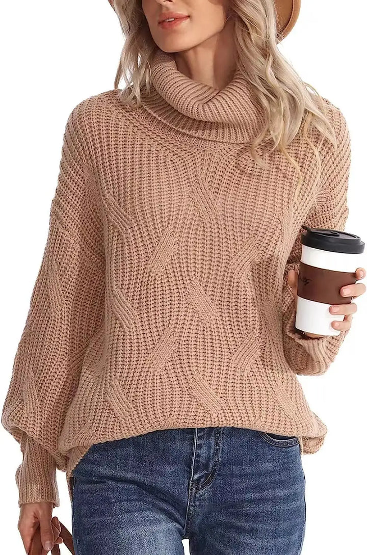 Sylvie Cable Knit Turtleneck Sweater