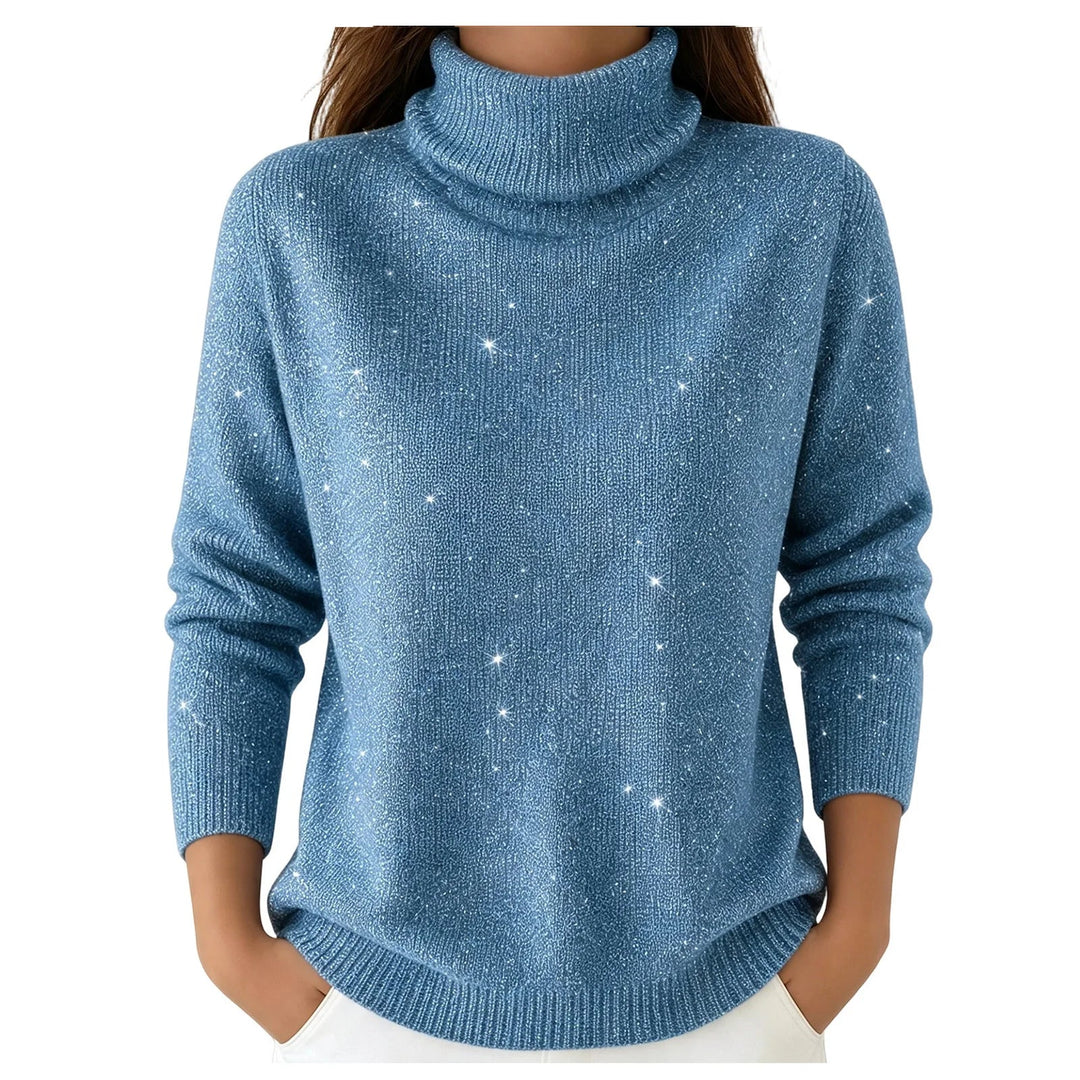 Elodie Turtleneck Shimmer Sweater