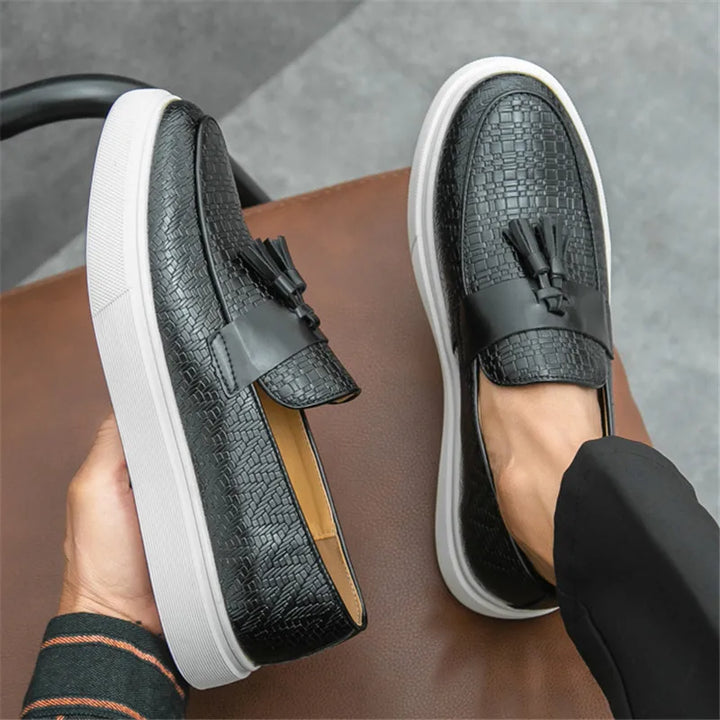 Andrew Textured Tassel Loafers