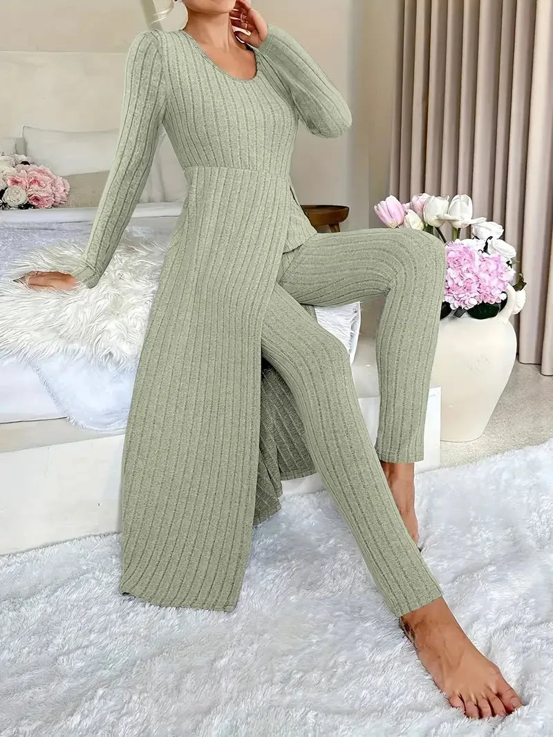 Soraya Ribbed Lounge Two Piece Set