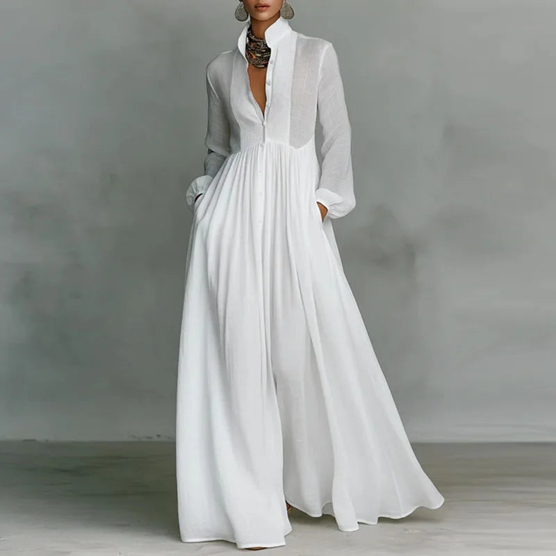 Delphina Flowing Pleated Maxi Dress