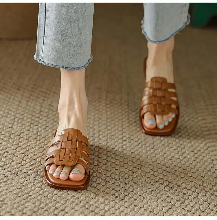 Rory Comfort Leather Flat Slides