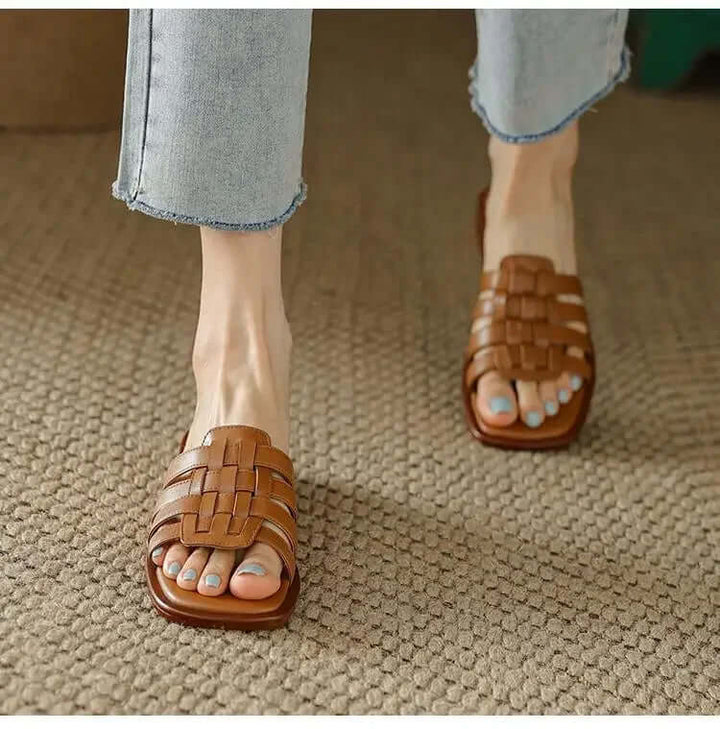 Rory Comfort Leather Flat Slides