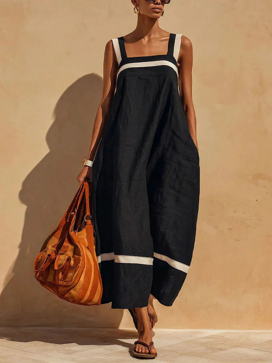 Livia Breathable Linen Slip Midi Dress