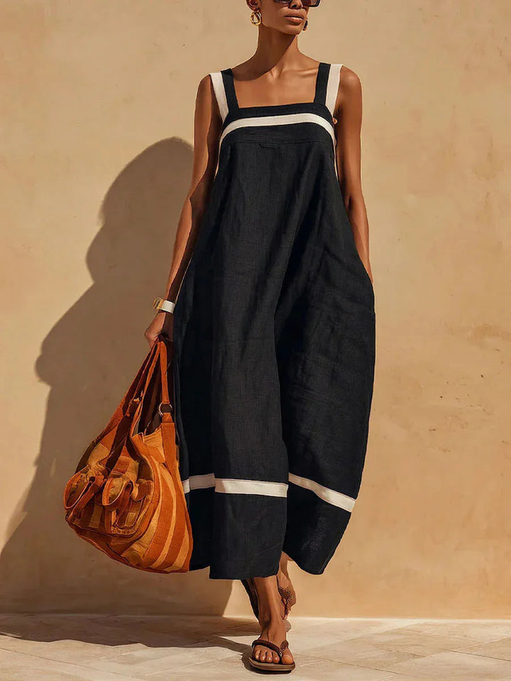 Livia Breathable Linen Slip Midi Dress