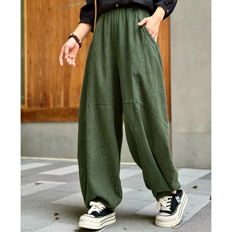 Zia Cotton Linen Wide Leg Pants