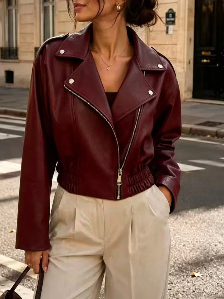 Estelle Cropped Moto Jacket