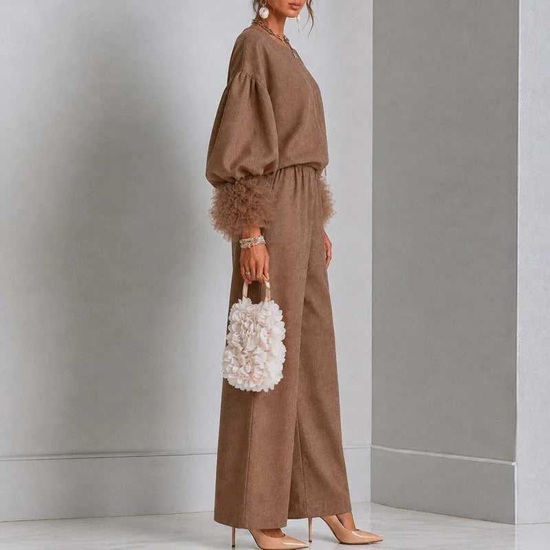 Emory Lantern Sleeve Two-Piece Set