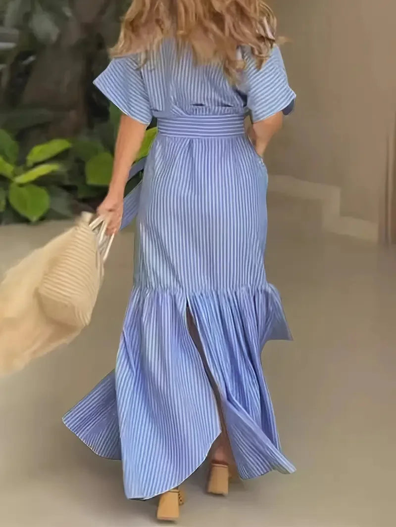 Yasmin Striped Pocket Maxi Dress