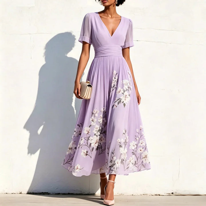 Clarisse Floral A Line Wedding Guest Dress