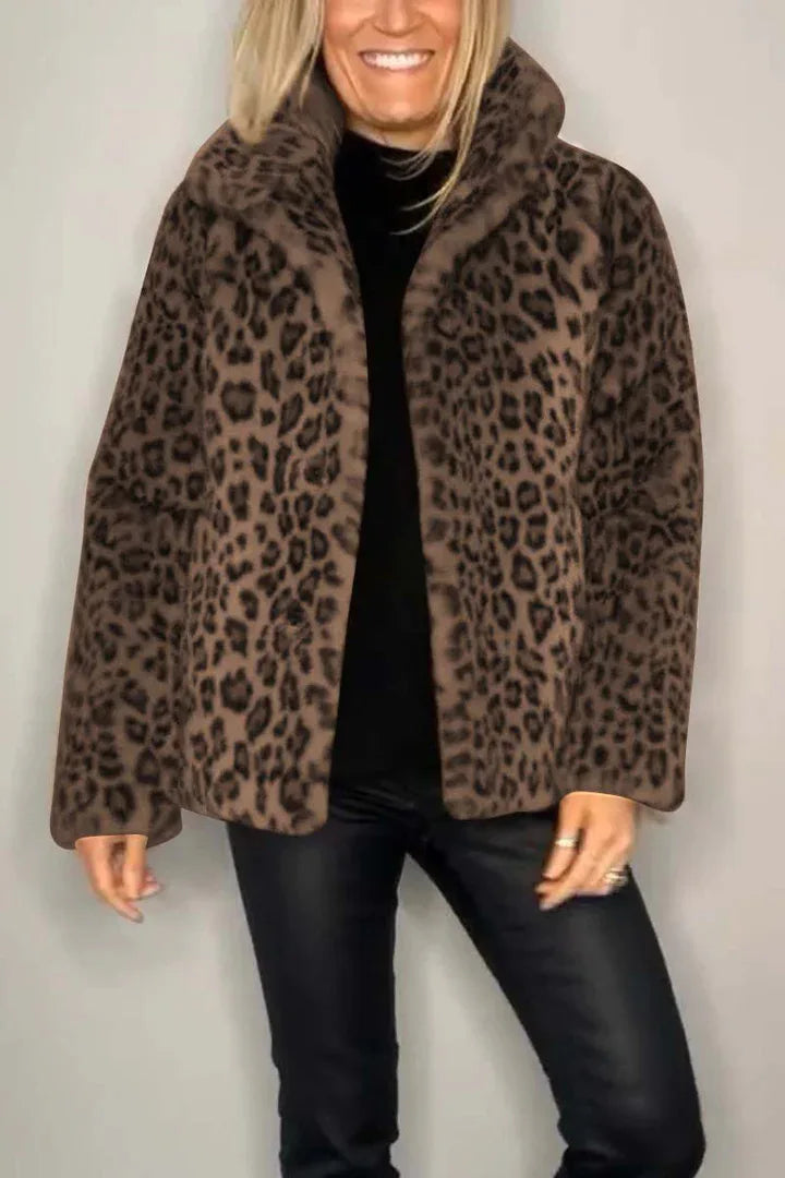Adair Turn Down Leopard Coat