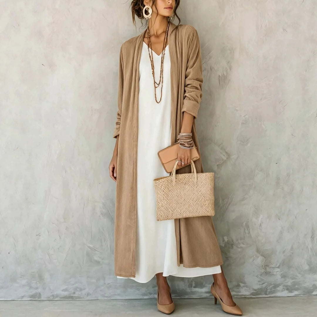 Valeria Corduroy Long Cardigan
