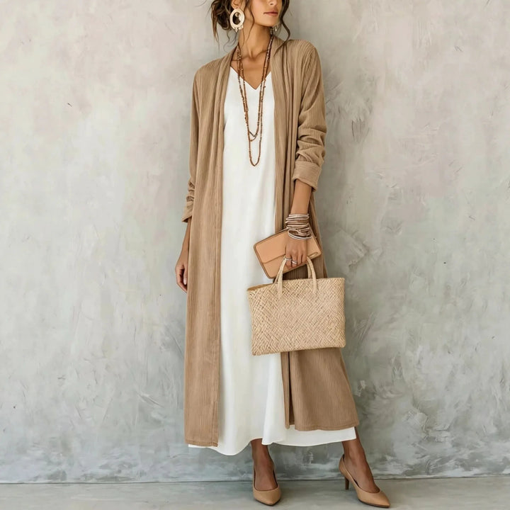 Valeria Corduroy Long Cardigan