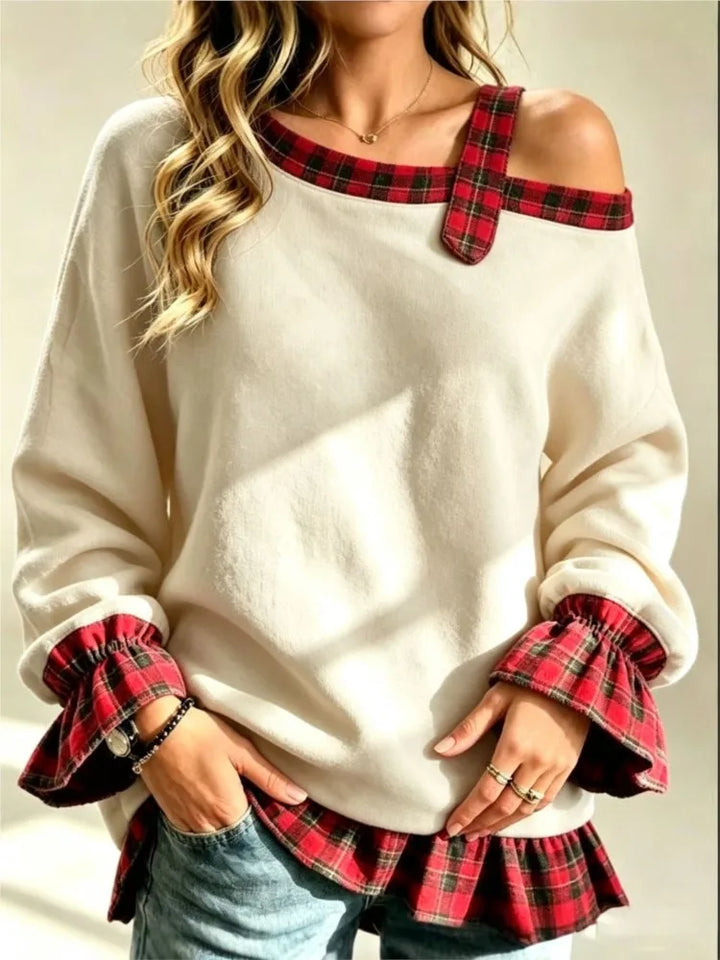 Winslet Plaid Trim Pullover