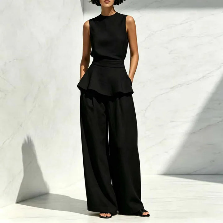Florina Sleeveless Wide Leg Pants Set