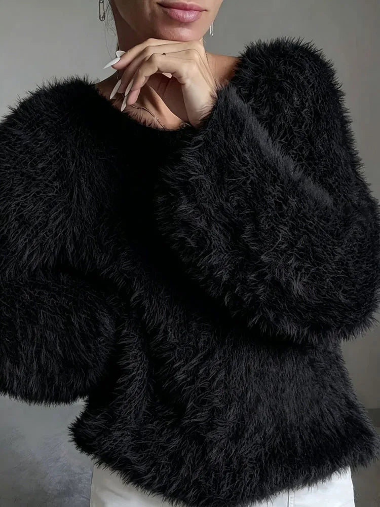 Wilhelmina Fuzzy Knit Sweater