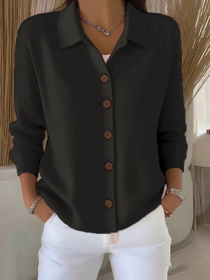 Natasha Collared Knit Cardigan